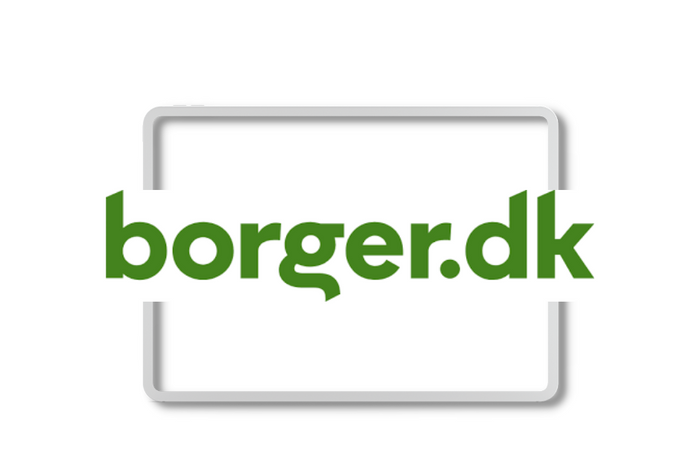 En grå firkant med skriften Borger.dk