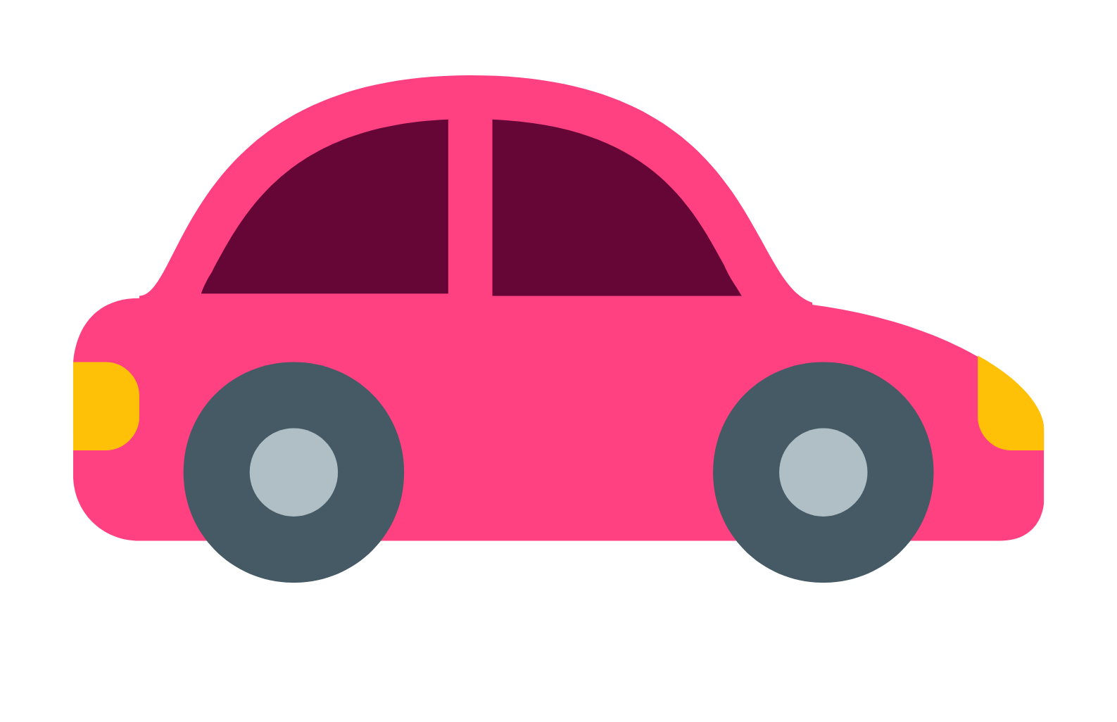 grafik af en lyserød bil